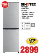Sinotec 220Ltr Fridge/Freezer SRD220DB