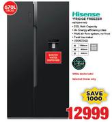 Hisense 670Ltr Fridge Freezer H670SMI-WD