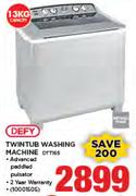 Defy 13Kg Twin Tub Washing Machine DTT165