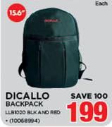 Dicallo Backpack LLB1020 BLK And Red