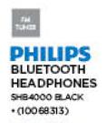 Philips Bluetooth Headphones SHB4000 Black