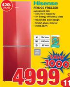 Hisense 420Ltr Fridge Freezer H420BMIRE RED