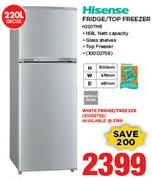 Hisense 220Ltr White Fridge/Freezer