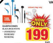 JBL Earphones Black/Blue Or White-Each