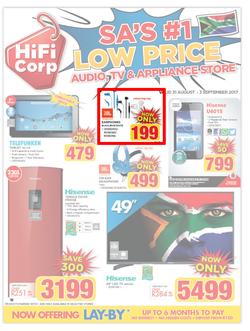 HiFi Corp : SA's #1 Low Price (31 Aug - 3 Sep 2017), page 1