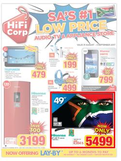 HiFi Corp : SA's #1 Low Price (31 Aug - 3 Sep 2017), page 1