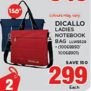 Dicallo 15.6" Ladies Notebook Bag-Each