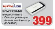 Ultra Link Powerbank 10000 Mah White