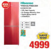 Hisense 420ltr Fridge/Freezer-H420BMIRE RED