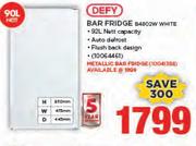 Defy 92Ltr Bar Fridge-B4802W (White)