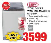 Defy 10Kg Top Loader Washing Machine MET DTL147
