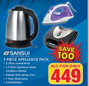 Sansui 3 Piece Appliance Pack-All For
