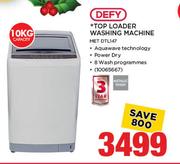 Defy 10kg Capacity Top Loader Washing Machine MET DTL147