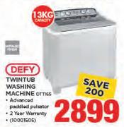 Defy 13Kg Twintub Washing Machine DTT165