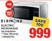 Diamond 28Ltr Electric Microwave 2Se EM925ENN