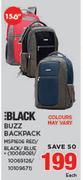 Black 15.6" Buzz Backpack MSP1606 RED/BLACK/BLUE-Each