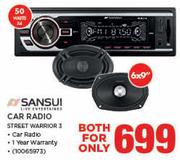 Sansui Car Radio Street Warrior 3 With 6x9" Speaker