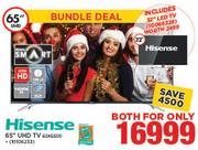 Hisense 65" UHD TV 65K5500 Including 32" LED TV