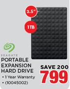 Seagate 2.5" 1TB Portable Expansion Hard Drive
