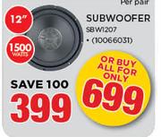 Sansui 12" 1500 Watts Subwoofer SBW1207