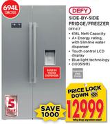Defy 964Ltr Side By Side Fridge/Freezer DFF417