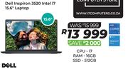 Dell Inspiron 3520 Intel i7 15.6" Laptop