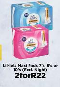 Lil-Lets Maxi Pads 7's, 8's Or 10's (Excl. Night)-For 2