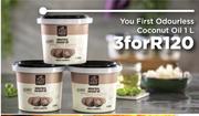 You First Odourless Coconut Oil-For 3 x 1L