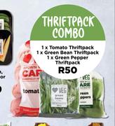 1 x Tomato Thriftpack, 1 x Green Bean Thriftpack, 1 x Green Pepper Thriftpack-Per Combo