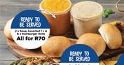 2 x Soup Assorted 1L & 6 x Hamburger Rolls-For All 