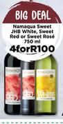 Namaqua Sweet JHB White, Sweet Red Or Sweet Rose-For 4 x 750ml