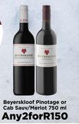 Beyerskloof Pinotage Or Cab Sauv/Merlot-For Any 2 x 750ml