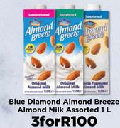 Blue Diamond Almond Breeze Almond Milk Assorted-For 3 x 1L