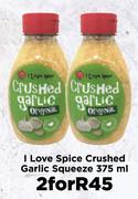 I Love Spice Crushed Garlic Squeeze-For 2 x 375ml