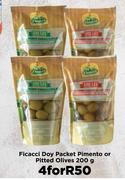 Ficacci Doy Packet Pimento Or Pitted Olives-For 4 x 200g