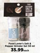 Food Lover's Salt & Pepper Grinder Set-50ml Each