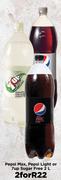 Pepsi Max, Pepsi Light Or 7up Sugar Free-For 2 x 2L