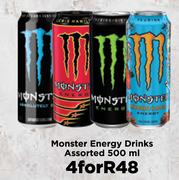 Monster Energy Drinks Assorted-For 4 x 500ml