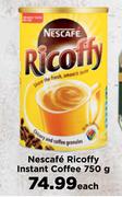 Nescafe Ricoffy Instant Coffee-750g Each