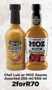 Chef Luis Or MOZ Sauces Assorted-For 2 x 250ml/500ml