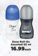 Dove Roll On Assorted-50ml Each