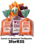 Carrot or Beetroot Thriftpacks- For 3
