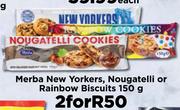 Merba New Yorkers, Nougatelli Or Rainbow Biscuits-For 2 x 150g