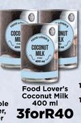 Food Lover's Coconut Milk-For 3 x 400ml