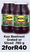 Koo Beetroot Grated Or Sliced-For 2 x 780g
