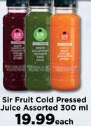 Sir Fruit Cold Pressed Juice Assorted-300ml Each