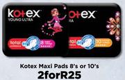 Kotex Maxi Pads-For 2 x 8's Or 10's