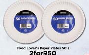 Food Lover's Paper Plates-For 2 x 50's