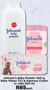 Johnson's Baby Powder 400g, Baby Wipes 72's & Aqueous Cream Or Jelly 500ml-Each