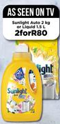 Sunlight Auto 2Kg Or Liquid 1.5Ltr-For 2